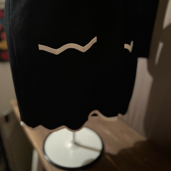 Talbots open black cardigan with white trim size POS belt not included - Picture 7 of 10